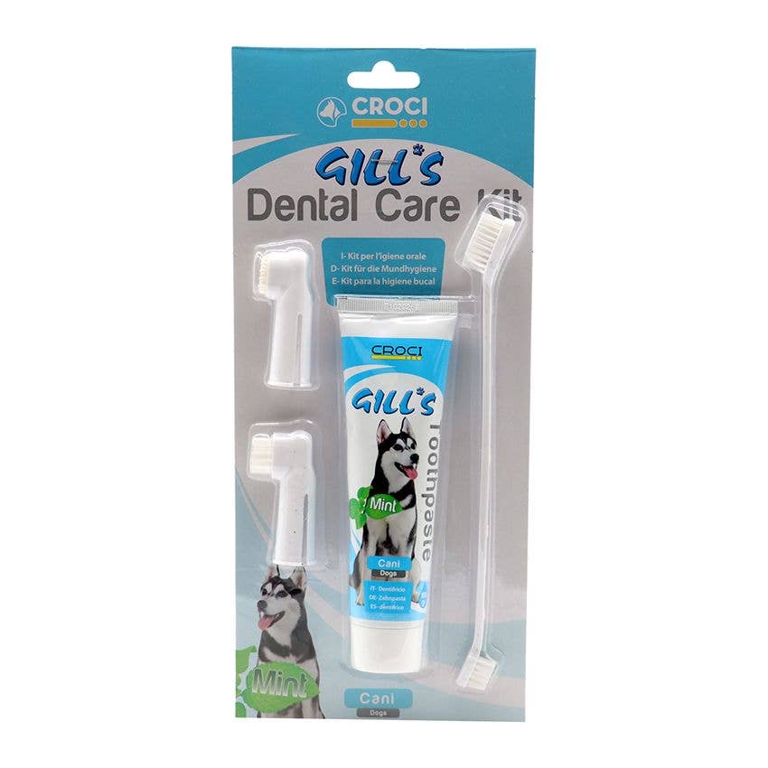 Kit Gill's Dental Care – Dentifrice & brosses pour chiens – Croci