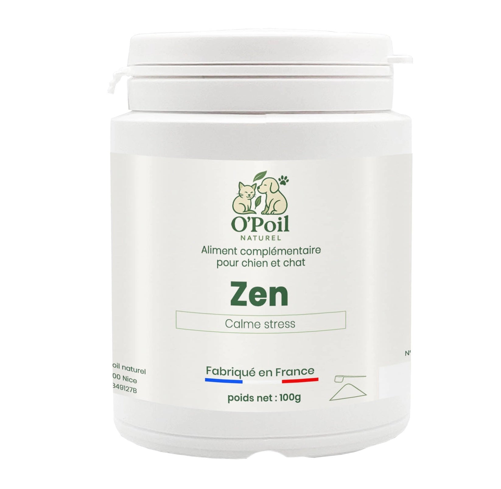Poudre Calmante Zen pour Chiens et Chats — Soutien Naturel contre le Stress et l'Anxiété