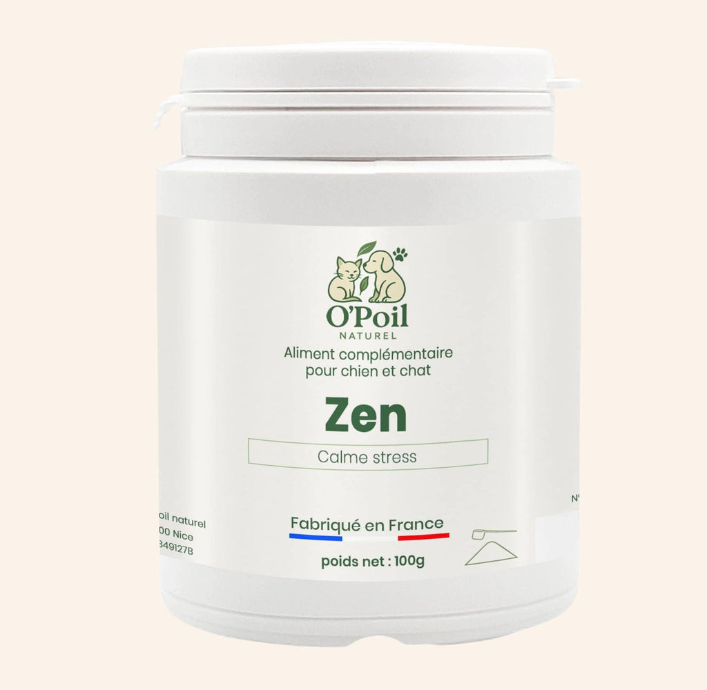 Poudre Calmante Zen pour Chiens et Chats — Soutien Naturel contre le Stress et l'Anxiété
